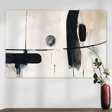 Minimalistische zwart-wit kunstwerk van Imperial Art House