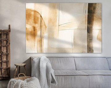 Aquarelle minimaliste dans les tons de terre
