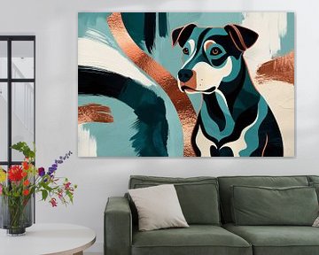 Abstracte hond in Art Deco van Imperial Art House