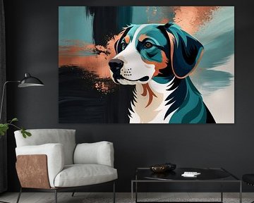 Colourful abstract dog illustration by Imperial Art House