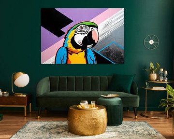 Kleurrijke pop art papegaai van Imperial Art House