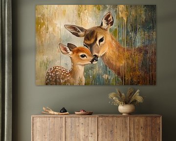 Moederhert en jong schilderij van Imperial Art House