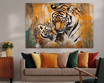Moeder tijger en haar welp van Imperial Art House