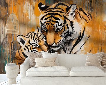 Tigermutter und ihr Junges von Imperial Art House