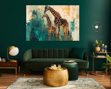 Giraffen in kleurrijke stijl van Imperial Art House