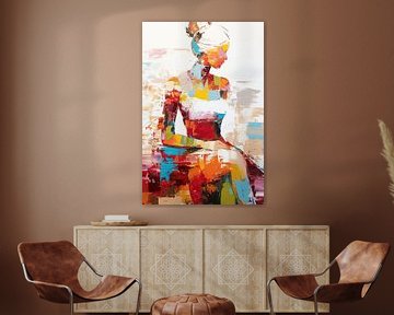 Vrouwenfiguur | Brush of Vibrance van De Mooiste Kunst