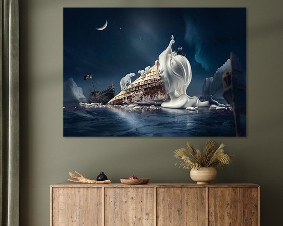 Voorbeeld van het werk in een kamer