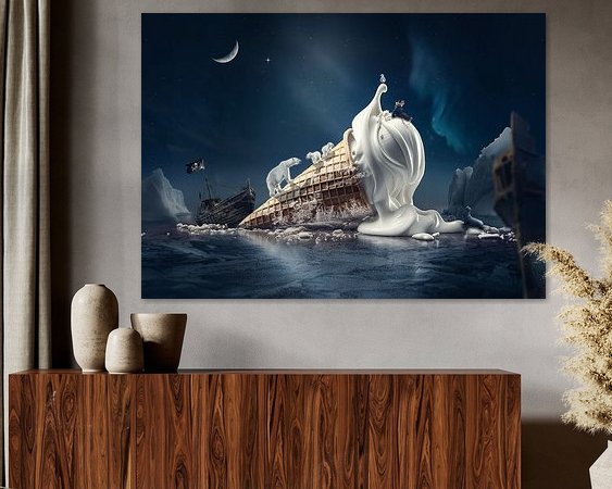 Voorbeeld van het werk in een kamer