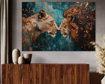 Intimate encounter between lions by Imperial Art House