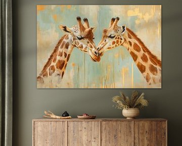 Romantische giraffen in kleurrijk ontwerp van Imperial Art House