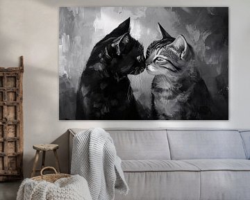 Zwart-wit katten in harmonie van Imperial Art House