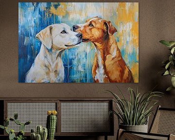 Honden in kleurrijke schildering van Imperial Art House