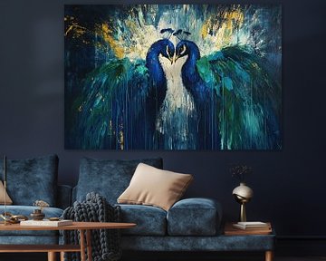 Abstracte pauwen in levendige kleuren van Imperial Art House