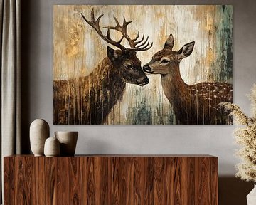 Hert en ree in harmonie van Imperial Art House