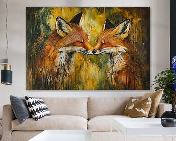 Liefdevolle vossen schilderij van Imperial Art House