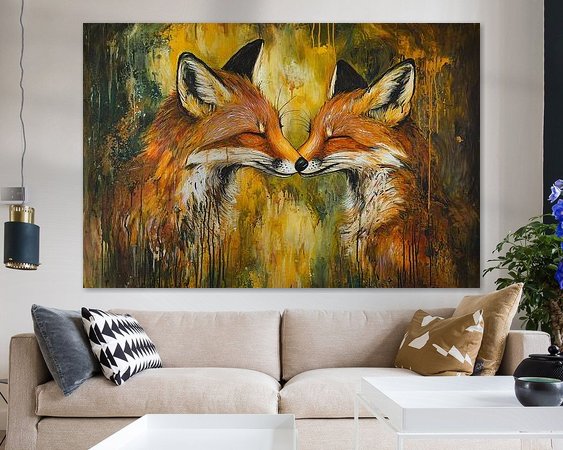 Voorbeeld van het werk in een kamer