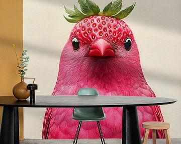 Strawberry bird by But First Framing