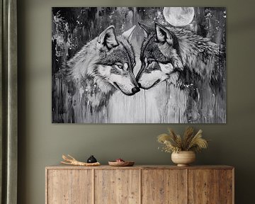 Realistische wolven en volle maan van Imperial Art House
