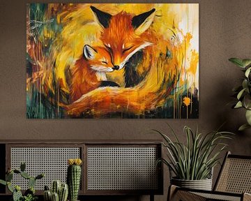 Moeder vos met jong kunst van Imperial Art House