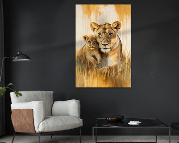 Moeder leeuw met jong van Imperial Art House