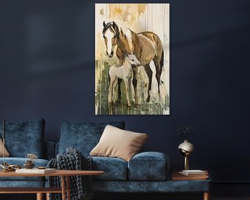 Mare protects her young foal by Imperial Art House