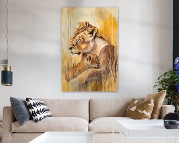Leeuwin met haar welpjes van Imperial Art House