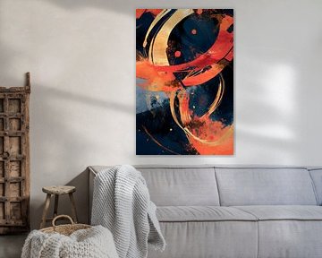 Abstract colour explosion in blue-red by Poster Art Shop