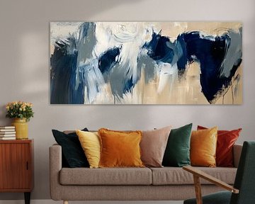 Abstract blue tones in soft brushstrokes by Poster Art Shop