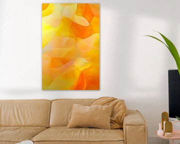 Abstract waves in yellow and orange by Poster Art Shop