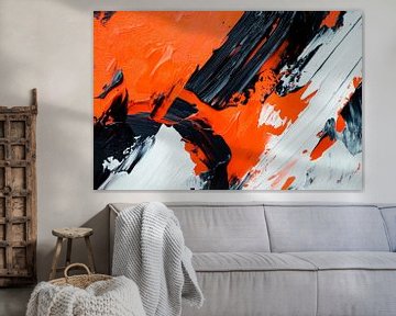 Abstract colour combination in red and black by Poster Art Shop