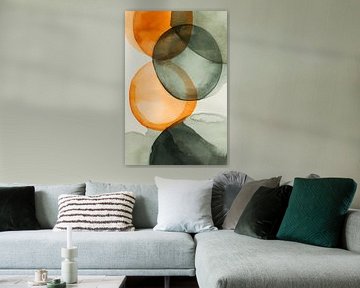 Abstract watercolour circles in soft tones by Poster Art Shop
