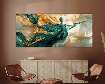 Abstracte beweging in een zijdeachtige, etherische vorm van Poster Art Shop