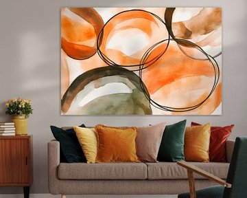 Abstracte aquarelpatronen in aardetinten van Poster Art Shop