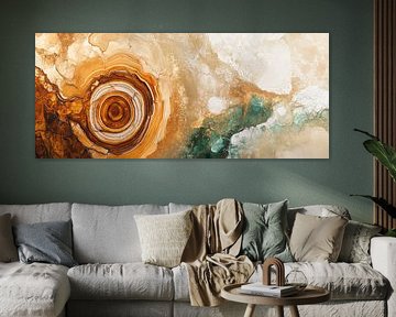 Abstracte aardetinten met cirkels van Poster Art Shop