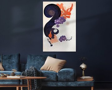 Abstract floral patterns in bold colours by Poster Art Shop