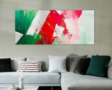 Abstract colour elements in red-green by Poster Art Shop