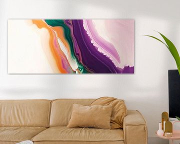 Abstracte kleuren in zachte golven van Poster Art Shop