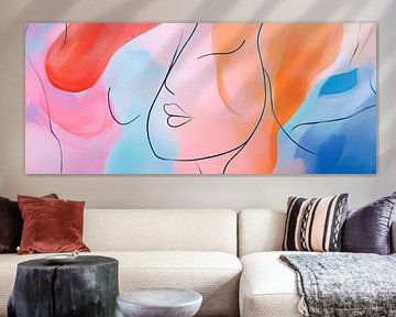 Couleurs abstraites et contours du visage sur Poster Art Shop