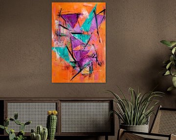 Abstract splendour of colour on orange by Poster Art Shop