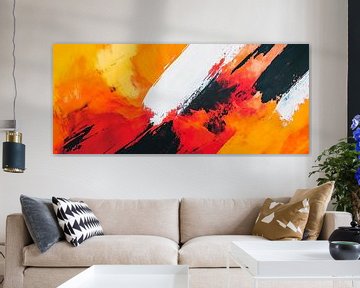 Abstract blaze of colour in red and black by Poster Art Shop