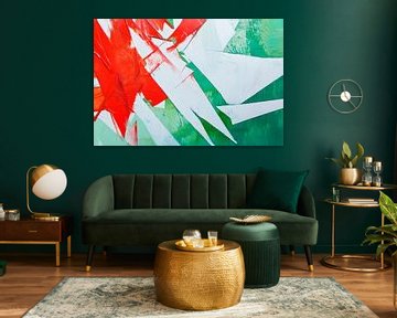 Abstract colour combination in red and green by Poster Art Shop