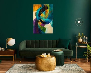 Abstract colour loops in blue-green by Poster Art Shop