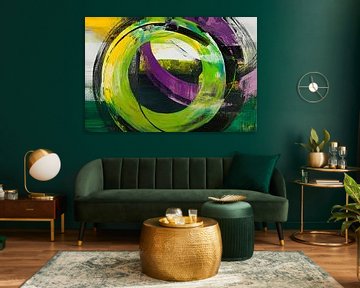 Abstract colour circles in green and purple by Poster Art Shop