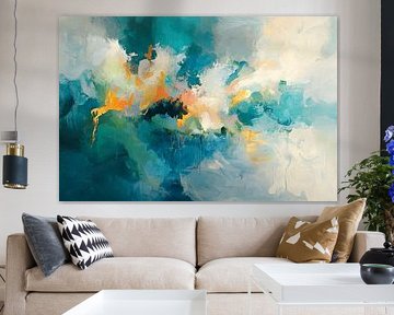Abstract colour symphony in blue-green by Poster Art Shop