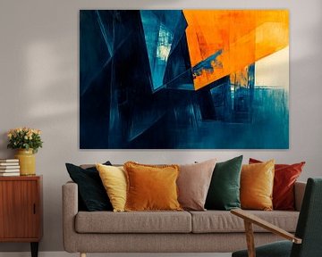 Abstract composition in blue-orange by Poster Art Shop