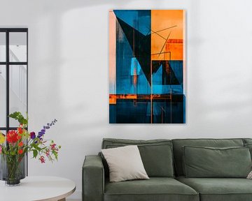 Abstract composition in blue and orange by Poster Art Shop