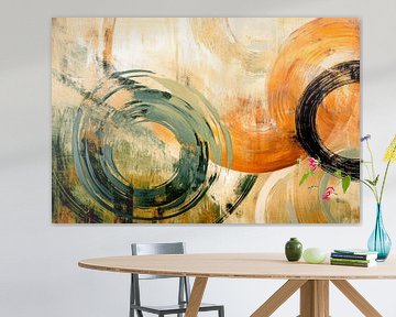 Abstract circles in soft colours by Poster Art Shop