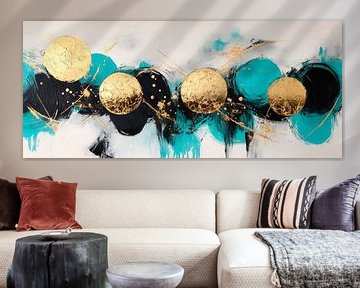 Abstract painting with gold accents by Poster Art Shop