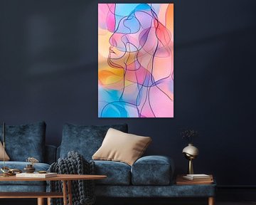 Abstract line art of faces by Poster Art Shop