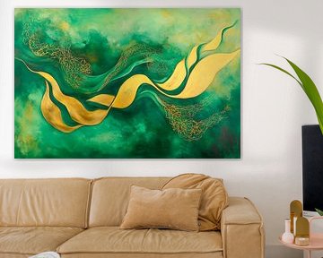 Abstract nature in shades of green by Poster Art Shop
